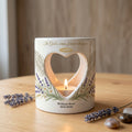 Personalized Memorial Candle Holder, Angel Wings Heart Sympathy Gift, Custom Name Date Ceramic Tealight, In Loving Memory Bereavement