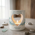 Personalized Ocean Memorial Candle Holder, Beach Sympathy Gift, Heart Tealight Cup, Loss of Loved One Remembrance Keepsake