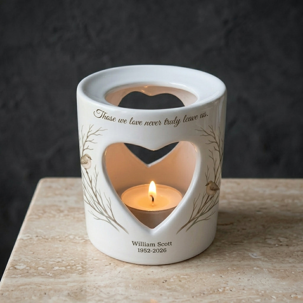 Personalized Memorial Candle Holder, Heart Tealight Sympathy Gift, Custom Name Date Bereavement Keepsake, Loss of Loved One