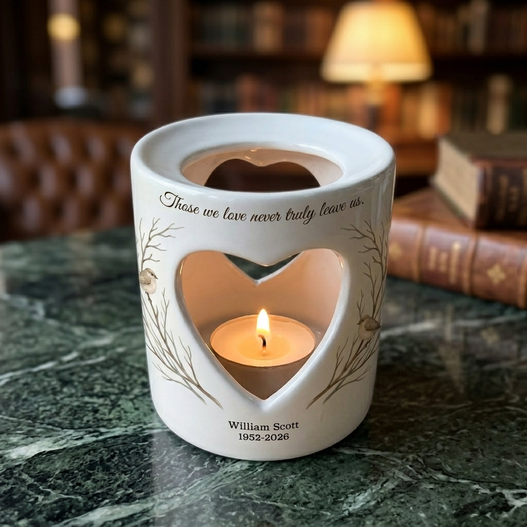 Personalized Memorial Candle Holder, Heart Tealight Sympathy Gift, Custom Name Date Bereavement Keepsake, Loss of Loved One