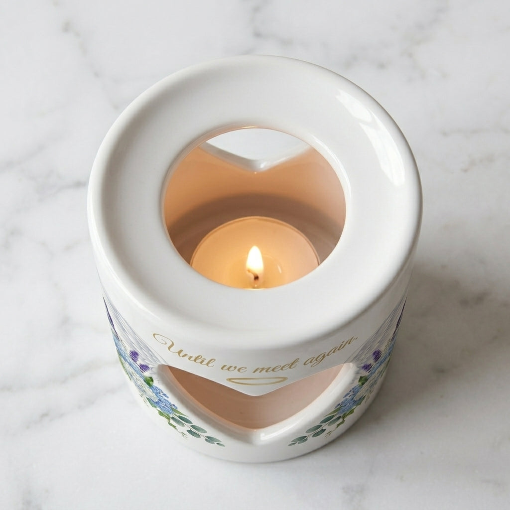 Personalized Memorial Candle Holder, Until We Meet Again Sympathy Gift, Angel Wings Heart Tealight Holder, Loss of Loved One Keepsake