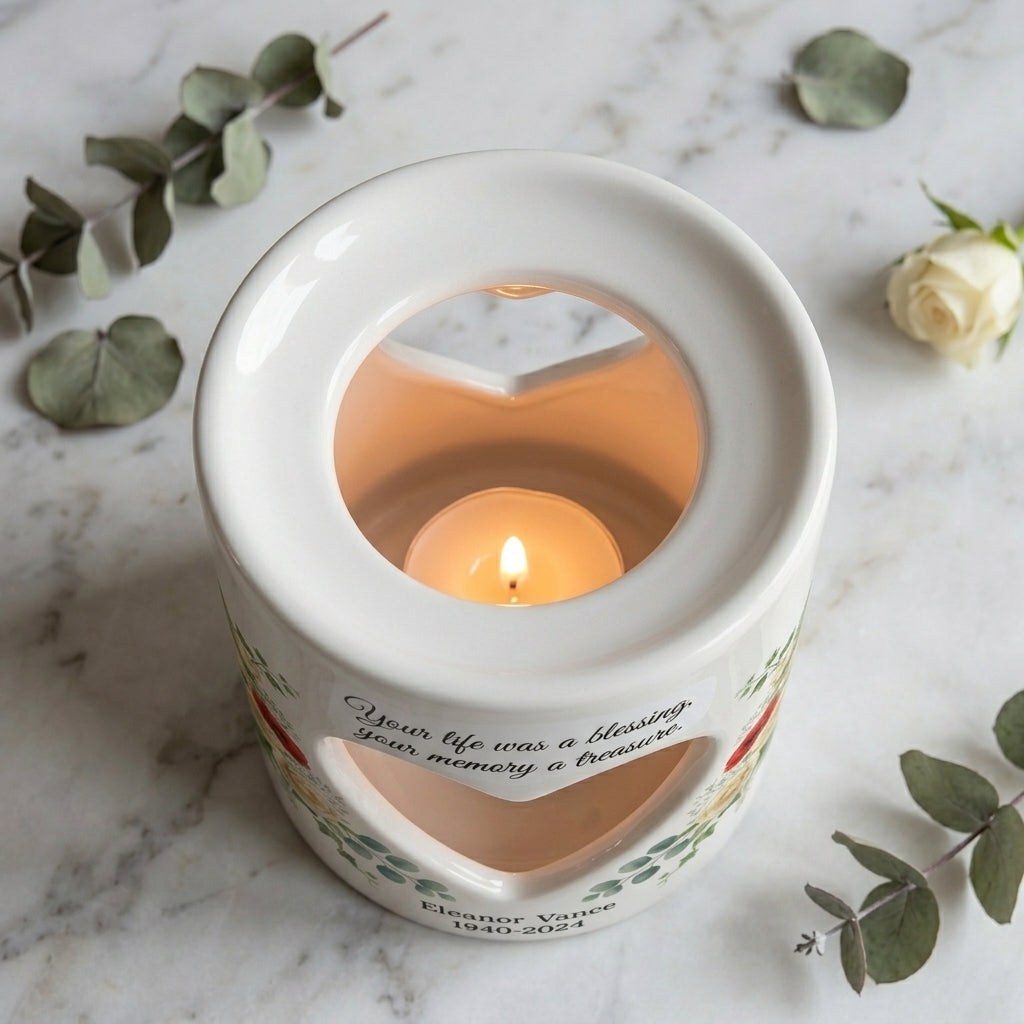 Personalized Memorial Candle Holder, Heart Cutout Sympathy Tealight Cup, In Loving Memory Bereavement Gift, Custom Name Date Remembrance
