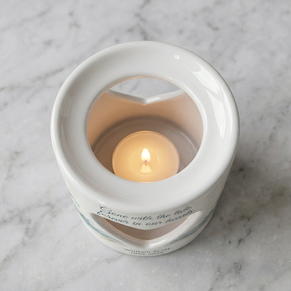 Personalized Ocean Memorial Candle Holder, Beach Sympathy Gift, Heart Tealight Cup, Loss of Loved One Remembrance Keepsake