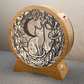 Moon Cat Layered Mandala SVG, Multilayer Laser Cut File, Cat Lover 3D Light Box Template, Glowforge Cricut Digital Download