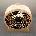 Bee Honeycomb Floral 3D Lamp SVG Laser Cut File, Round Bumblebee Night Light Digital Download, Glowforge Multilayer Vector