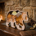 Bear Hunter Multilayer SVG Laser Cut File, 3D Layered Bear Hunting Scene, Glowforge Wood Wall Art, Cabin Decor Digital Download