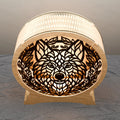 Wolf Mandala Laser Cut Files SVG Bundle, 3D Layered Wolf Lamp Night Light Digital Download, Multilayer Wood Wall Art Cricut