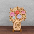 Best Mom Ever Flower Bouquet SVG Bundle, Mason Jar Floral Laser Cut File, Mother's Day Wood Sign Glowforge, Digital Download