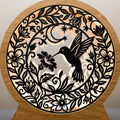 Hummingbird Floral Mandala Laser Cut SVG, 3D Layered Light Box Template, Night Light Shadow Box Digital File for Glowforge, Cricut