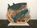 Whale & Sea Turtle Multilayer Mandala SVG, Ocean Coral Reef 3D Layered Laser Cut File, Underwater Wood Art Glowforge Cricut