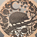 Hedgehog Moon Night Light Box SVG Laser Cut File, Multilayer 3D Mandala Lamp DXF, Layered Forest Animal Shadow Box Digital Download
