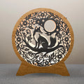 Fox Moon Multilayer Mandala SVG, 3D Layered Light Box Laser Cut Files, Floral Forest Shadow Box Lamp Digital Download
