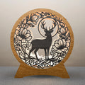 Deer Light Box SVG Multilayer Mandala Stag Floral 3D Layered Laser Cut File Glowforge Cricut Shadow Box Digital Download