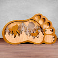Bigfoot Foot Multilayer Laser Cut Files SVG, Sasquatch Mountain Forest Scene 3D Layered Shadow Box Digital Download