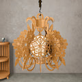 Floral Pendant Lamp Laser Cut Files, Bohemian Wooden Chandelier SVG DXF, Hanging Flower Light Shade Digital Download for CNC Glowforge