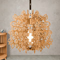 Floral Pendant Lamp SVG Laser Cut Files, 3D Wooden Chandelier Bohemian Flower Light Fixture Digital Download, Glowforge DXF CDR
