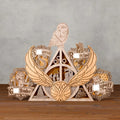 Magic Wizard Crest Multilayer SVG, Four Houses Owl & Flying Ball 3D Layered Wood Lamp, Glowforge Night Light Digital Download