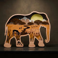 Elephant Safari Multilayer SVG Bundle, 3D Layered Mandala Laser Cut File, Africa Savanna Wildlife Scene DXF for Glowforge