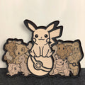 Cute Monster Multilayer SVG Laser Cut File, Electric Creature & Trainer 3D Layered Wood Art Digital Download, Glowforge DXF