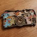 Cute Monster Trainer Multilayer Laser Cut SVG, Anime Creatures & Hero 3D Layered Wood Wall Art, Glowforge Anime Decor Digital Download