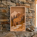 Bighorn Ram Multilayer SVG Laser Cut File, 3D Layered Mountain Wildlife Shadow Box, Glowforge Wall Art Digital Download