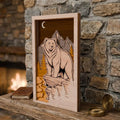 Bear Mountain 3D Layered SVG Laser Cut File, Multilayer Grizzly Shadow Box Wood Wall Art, Glowforge Cricut Digital Download