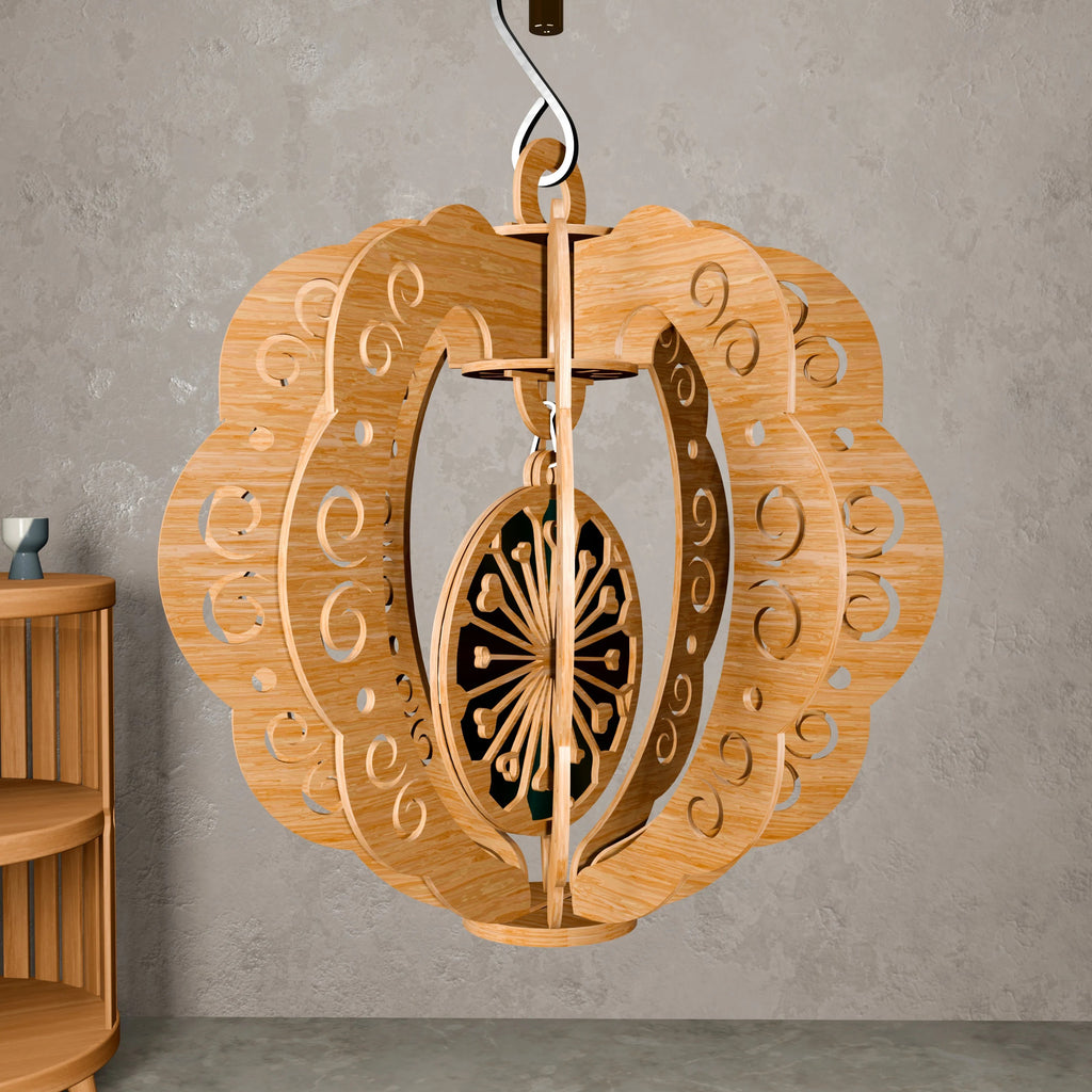 3D Pumpkin Lantern Laser Cut Files SVG DXF, Hanging Wooden Pumpkin Lamp Digital Download, Halloween Fall Decor Glowforge Plan