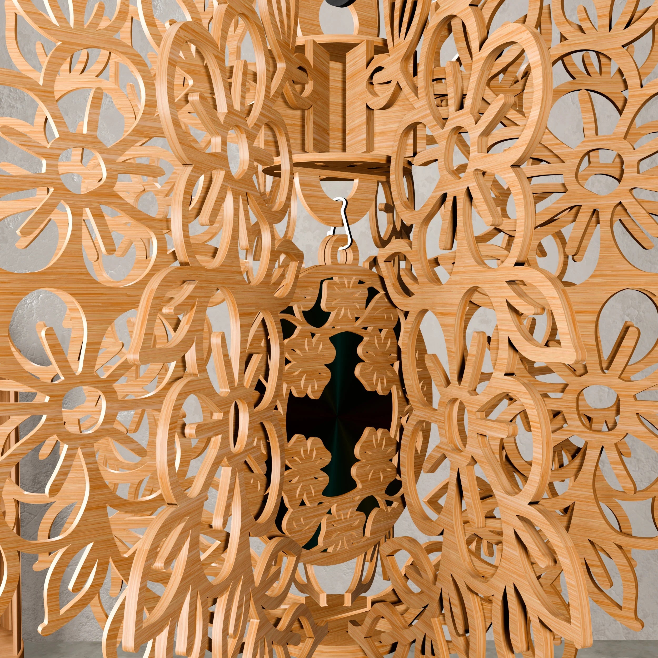 Floral Pendant Lamp SVG Laser Cut Files, 3D Wooden Chandelier Bohemian Flower Light Fixture Digital Download, Glowforge DXF CDR