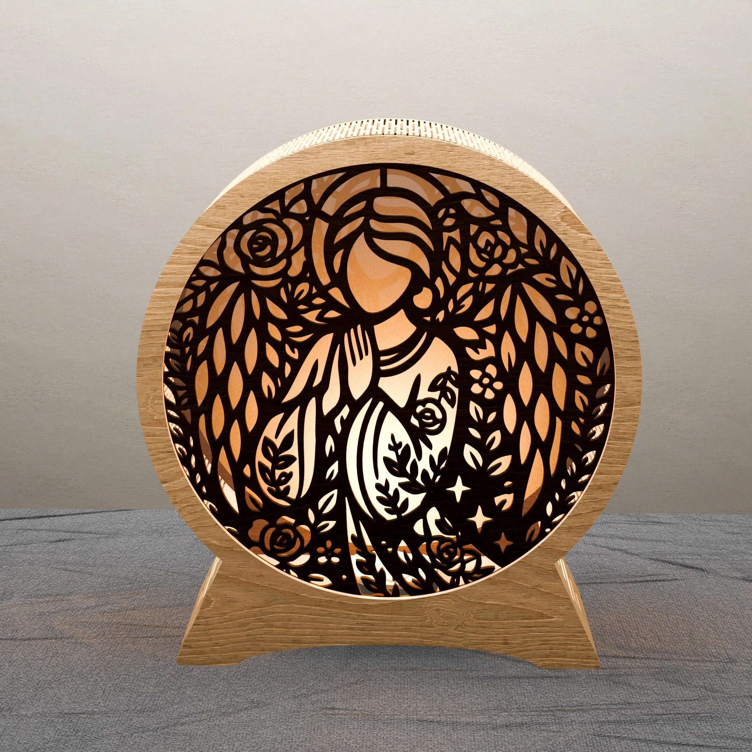 Praying Virgin Mary 3D Mandala SVG, Catholic Layered Lightbox Laser Cut Files, Madonna Multilayer Cardstock Papercut Template