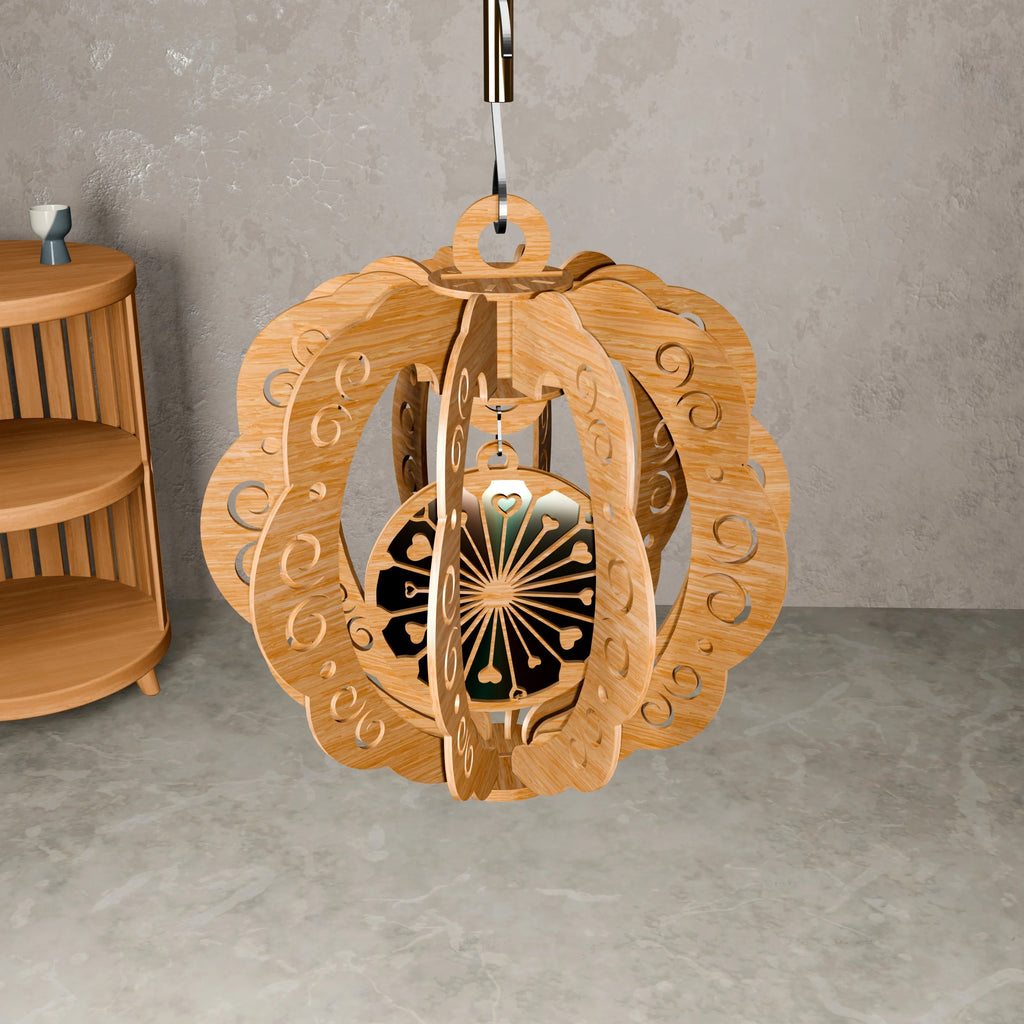 3D Pumpkin Lantern Laser Cut Files SVG DXF, Hanging Wooden Pumpkin Lamp Digital Download, Halloween Fall Decor Glowforge Plan